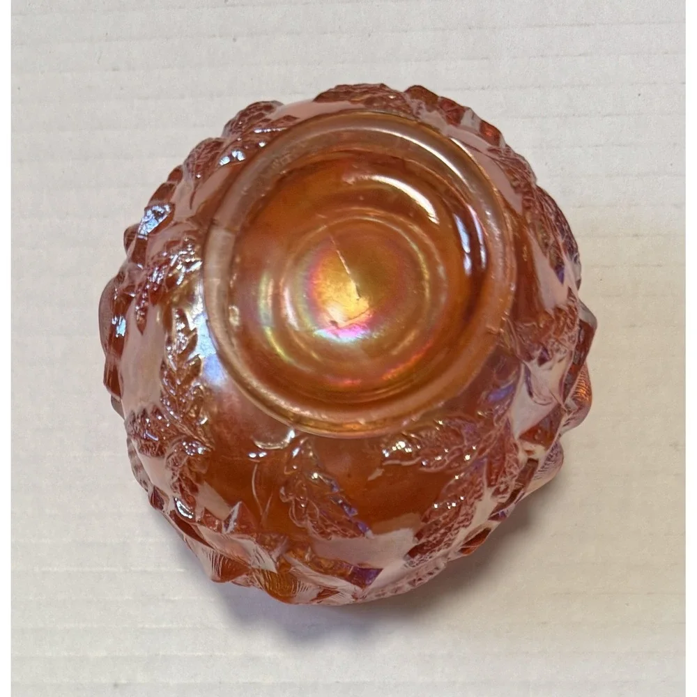 Vintage Dugan Marigold Carnival Glass - Wreath of Roses - Small Bowl‎ Cup Vase